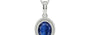 Sterling Silver Thailand Blue Sapphire Pendant Limited Quality (P7)