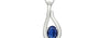 Sterling Silver Thailand Blue Sapphire Pendant Limited Quality (P9)