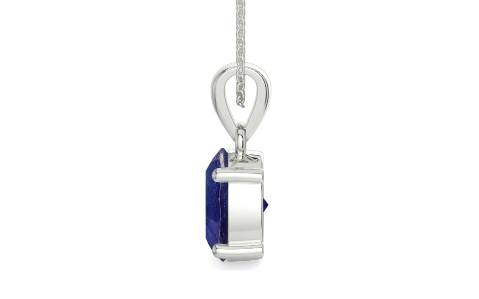 Sterling Silver Thailand Blue Sapphire Pendant Prime Quality (P10)