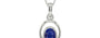 Sterling Silver Thailand Blue Sapphire Pendant Prime Quality (P12)