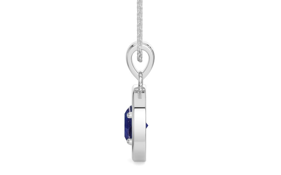 Sterling Silver Thailand Blue Sapphire Pendant Prime Quality (P2)