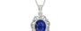 Sterling Silver Thailand Blue Sapphire Pendant Prime Quality (P5)