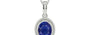 Sterling Silver Thailand Blue Sapphire Pendant Prime Quality (P7)