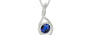 Sterling Silver Thailand Blue Sapphire Pendant Rare Quality (P1)