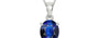 Sterling Silver Thailand Blue Sapphire Pendant Rare Quality (P10)