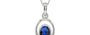 Sterling Silver Thailand Blue Sapphire Pendant Rare Quality (P12)