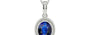 Sterling Silver Thailand Blue Sapphire Pendant Rare Quality (P7)