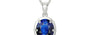 Sterling Silver Thailand Blue Sapphire Pendant Rare Quality (P8)