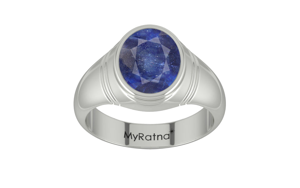 Sterling Silver Thailand Blue Sapphire Ring Fine Quality (R7)