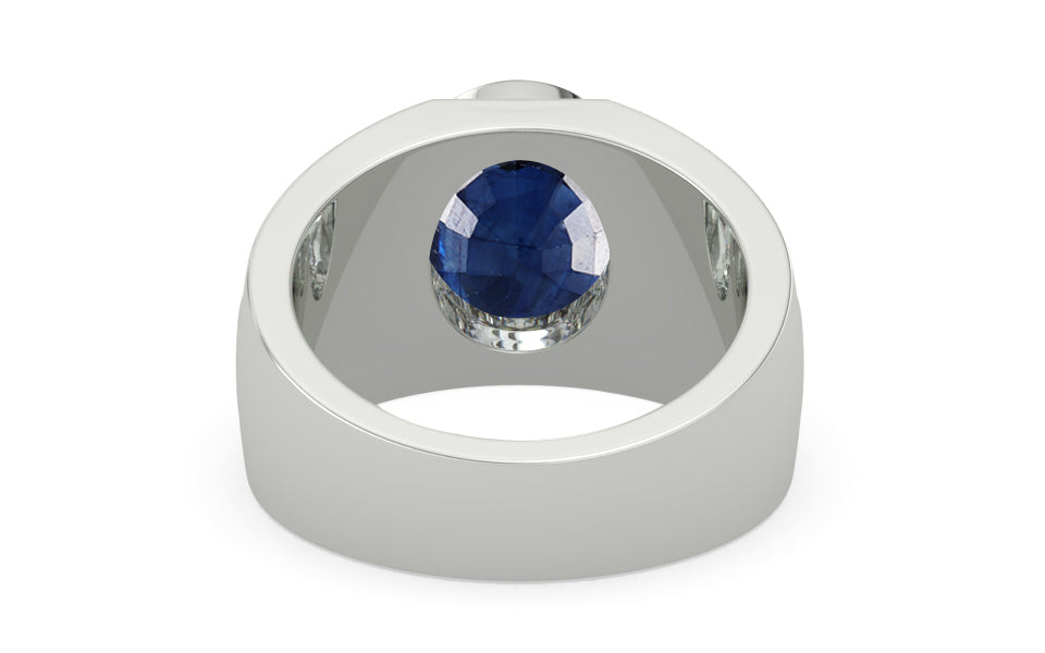 Sterling Silver Thailand Blue Sapphire Ring Limited Quality (R1)
