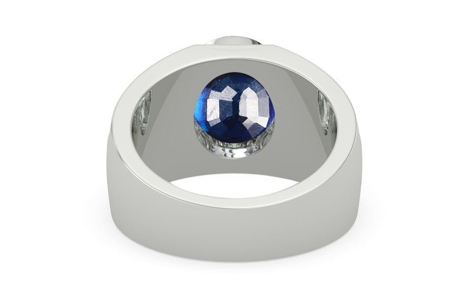 Sterling Silver Thailand Blue Sapphire Ring Rare Quality (R1)