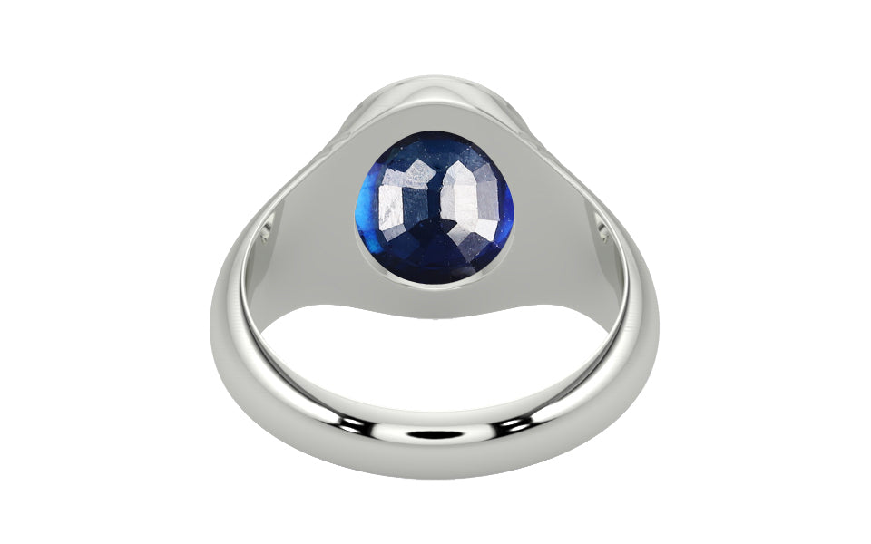 Sterling Silver Thailand Blue Sapphire Ring Rare Quality (R7)