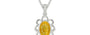 Sterling Silver Thailand Yellow Sapphire Pendant Fine Quality (P3)