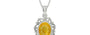 Sterling Silver Thailand Yellow Sapphire Pendant Fine Quality (P5)