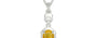 Sterling Silver Thailand Yellow Sapphire Pendant Fine Quality (P6)