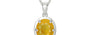 Sterling Silver Thailand Yellow Sapphire Pendant Fine Quality (P8)