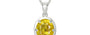 Sterling Silver Thailand Yellow Sapphire Pendant Limited Quality (P8)