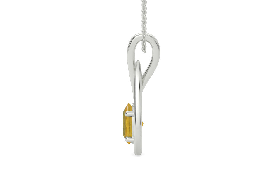 Sterling Silver Thailand Yellow Sapphire Pendant Prime Quality (P9)