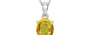Sterling Silver Thailand Yellow Sapphire Pendant Rare Quality (P10)