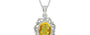 Sterling Silver Thailand Yellow Sapphire Pendant Rare Quality (P5)