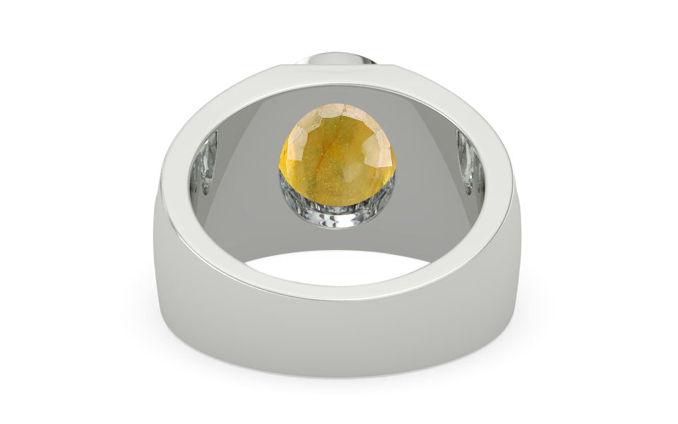 Sterling Silver Thailand Yellow Sapphire Ring Fine Quality (R1)