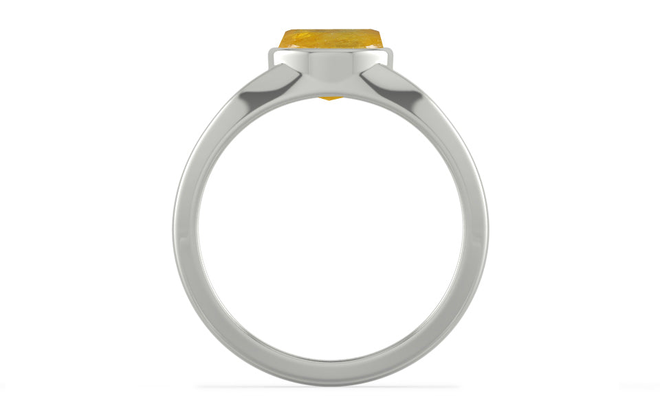 Sterling Silver Thailand Yellow Sapphire Ring Fine Quality (R10)