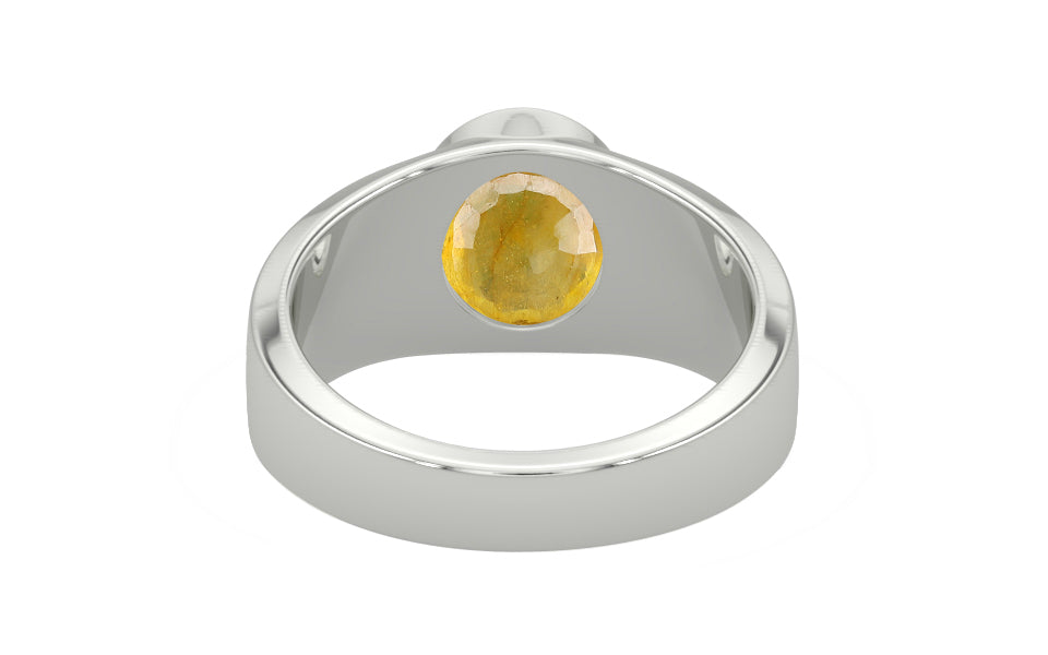 Sterling Silver Thailand Yellow Sapphire Ring Fine Quality (R10)