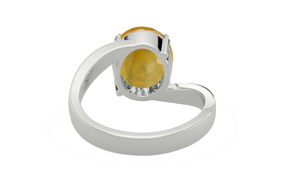Sterling Silver Thailand Yellow Sapphire Ring Fine Quality (R2)