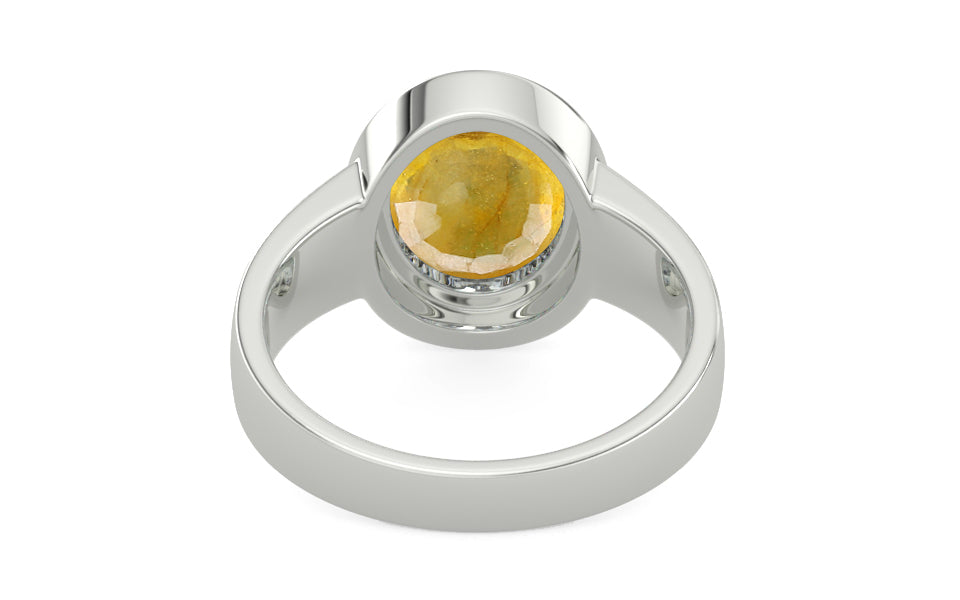 Sterling Silver Thailand Yellow Sapphire Ring Fine Quality (R3)