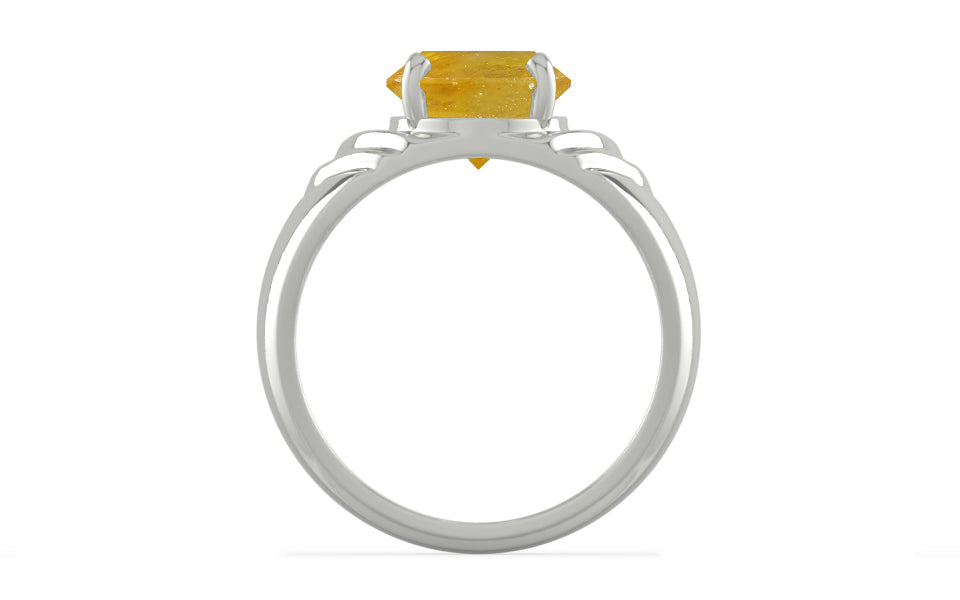 Sterling Silver Thailand Yellow Sapphire Ring Fine Quality (R4)