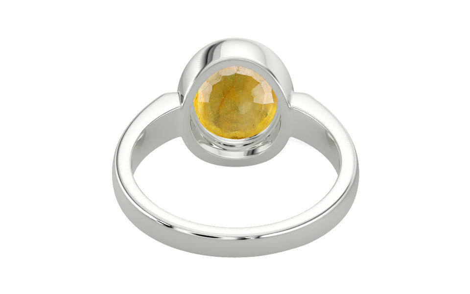 Sterling Silver Thailand Yellow Sapphire Ring Fine Quality (R6)