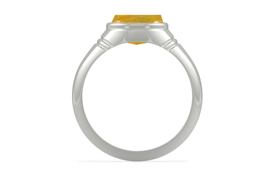 Sterling Silver Thailand Yellow Sapphire Ring Fine Quality (R7)