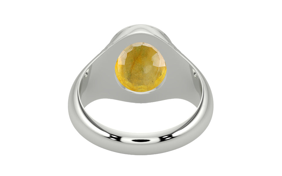 Sterling Silver Thailand Yellow Sapphire Ring Fine Quality (R7)