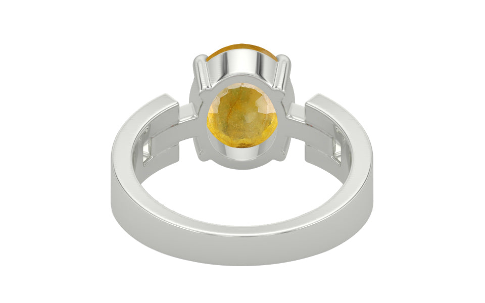 Sterling Silver Thailand Yellow Sapphire Ring Fine Quality (R8)