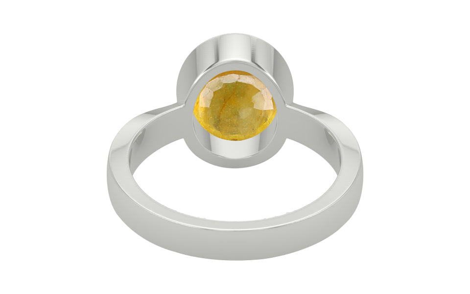 Sterling Silver Thailand Yellow Sapphire Ring Fine Quality (R9)