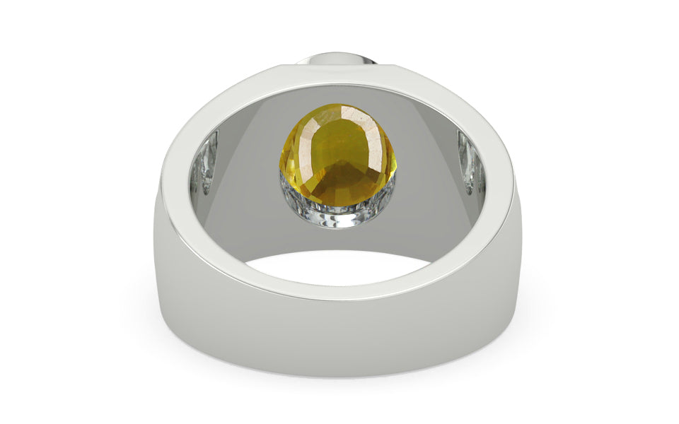 Sterling Silver Thailand Yellow Sapphire Ring Limited Quality (R1)