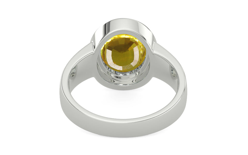 Sterling Silver Thailand Yellow Sapphire Ring Limited Quality (R3)