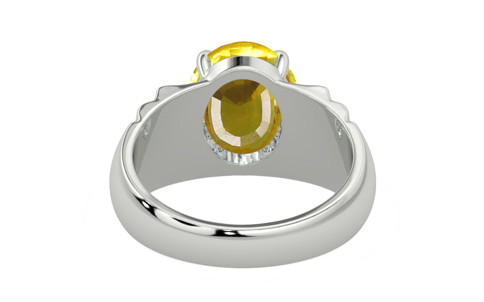 Sterling Silver Thailand Yellow Sapphire Ring Limited Quality (R4)