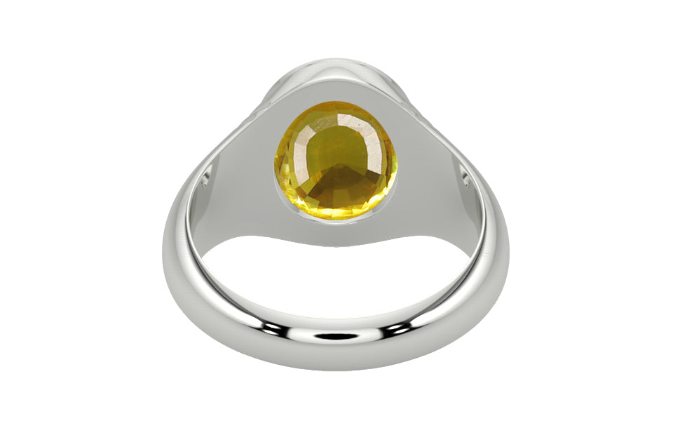 Sterling Silver Thailand Yellow Sapphire Ring Limited Quality (R7)