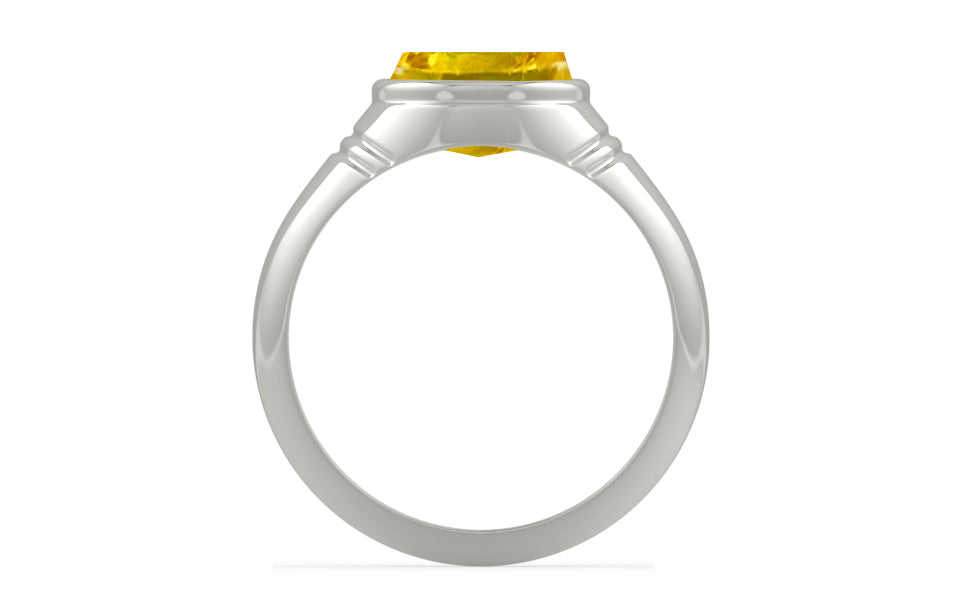 Sterling Silver Thailand Yellow Sapphire Ring Limited Quality (R7)