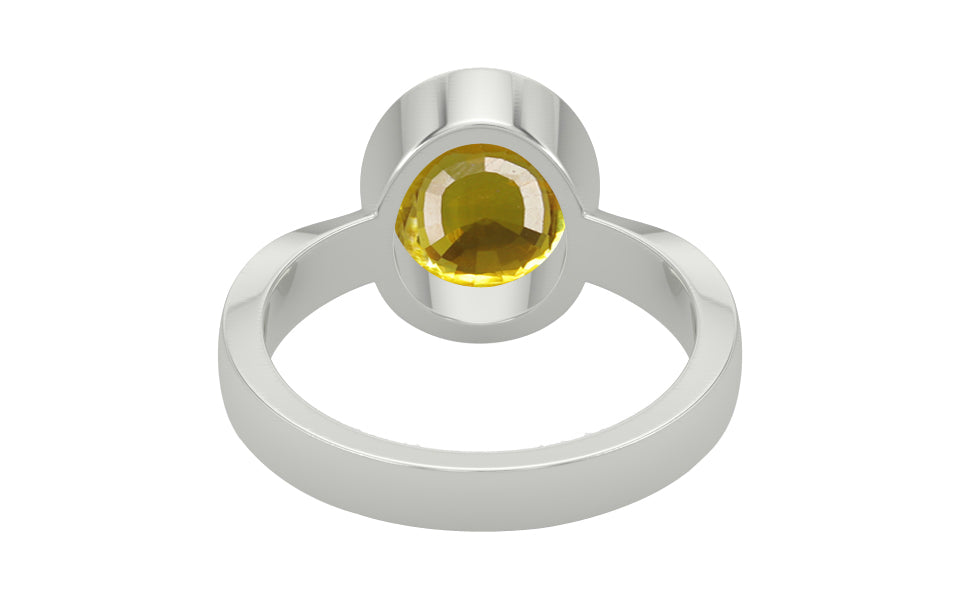 Sterling Silver Thailand Yellow Sapphire Ring Limited Quality (R9)