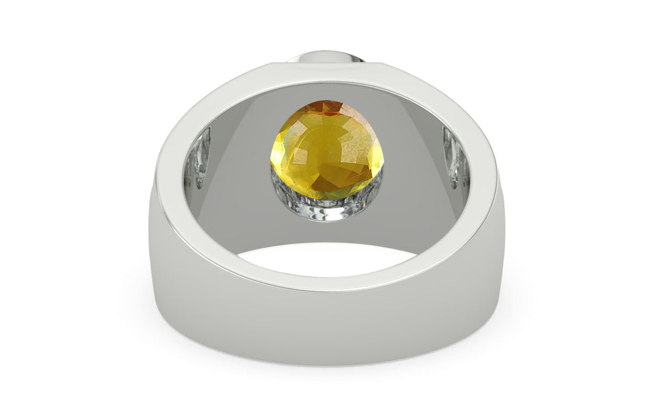 Sterling Silver Thailand Yellow Sapphire Ring Rare Quality (R1)