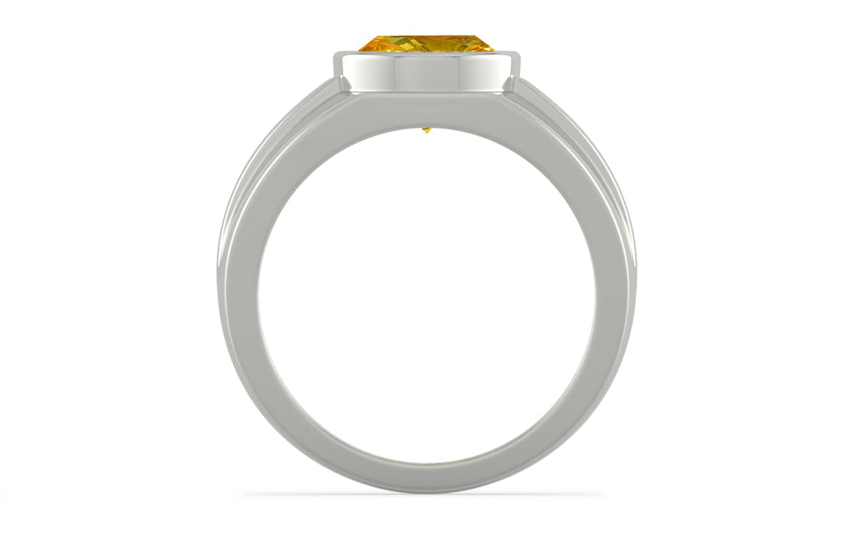 Sterling Silver Thailand Yellow Sapphire Ring Rare Quality (R1)
