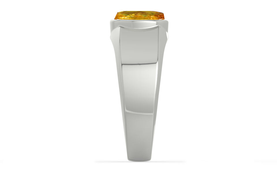 Sterling Silver Thailand Yellow Sapphire Ring Rare Quality (R10)