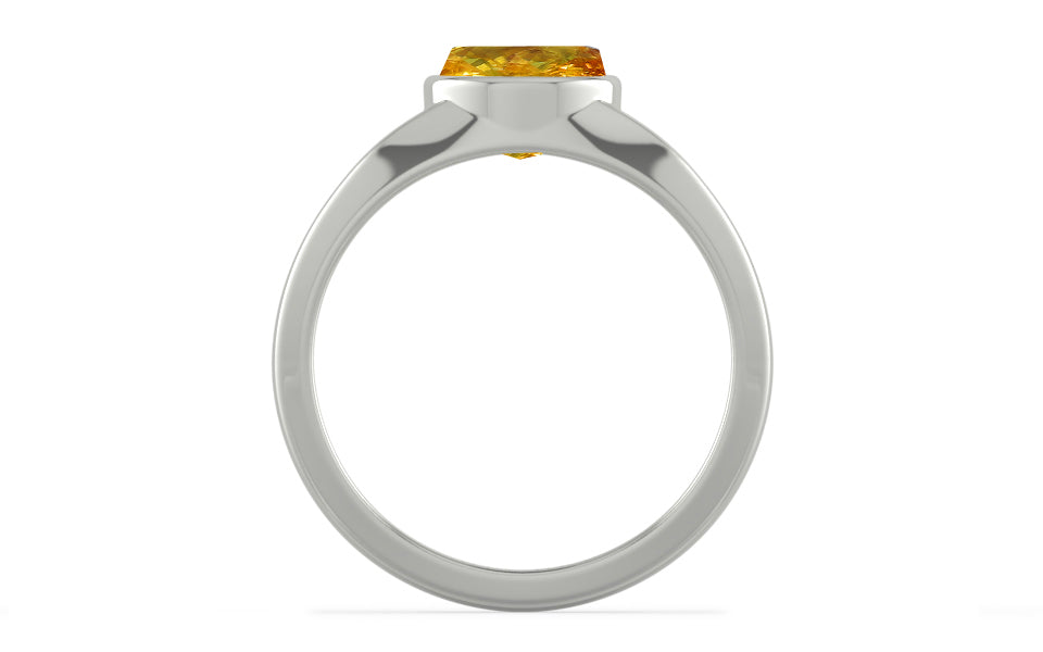 Sterling Silver Thailand Yellow Sapphire Ring Rare Quality (R10)