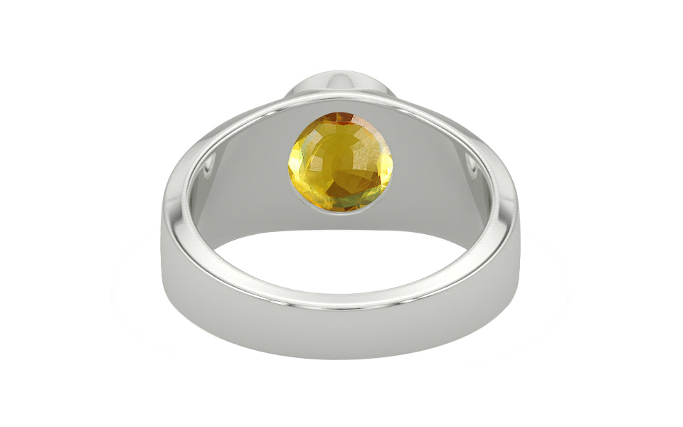 Sterling Silver Thailand Yellow Sapphire Ring Rare Quality (R10)