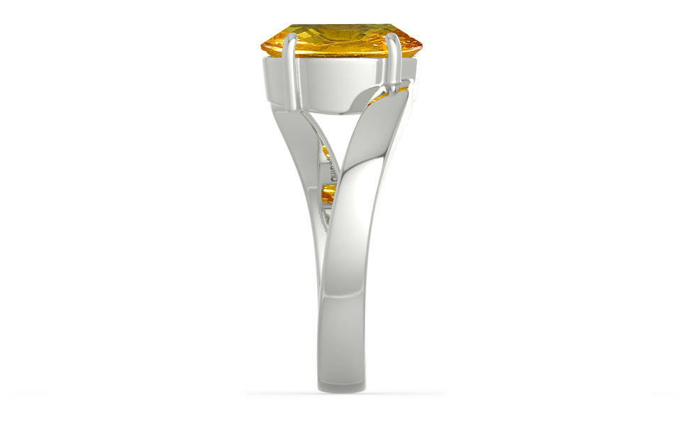 Sterling Silver Thailand Yellow Sapphire Ring Rare Quality (R2)