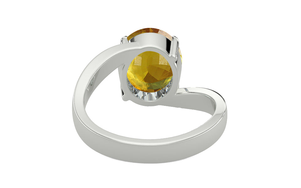 Sterling Silver Thailand Yellow Sapphire Ring Rare Quality (R2)