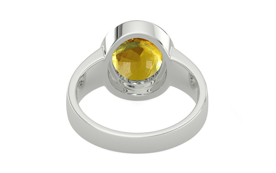 Sterling Silver Thailand Yellow Sapphire Ring Rare Quality (R3)