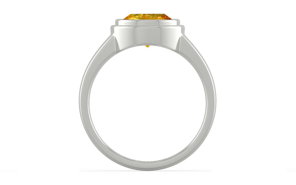 Sterling Silver Thailand Yellow Sapphire Ring Rare Quality (R3)